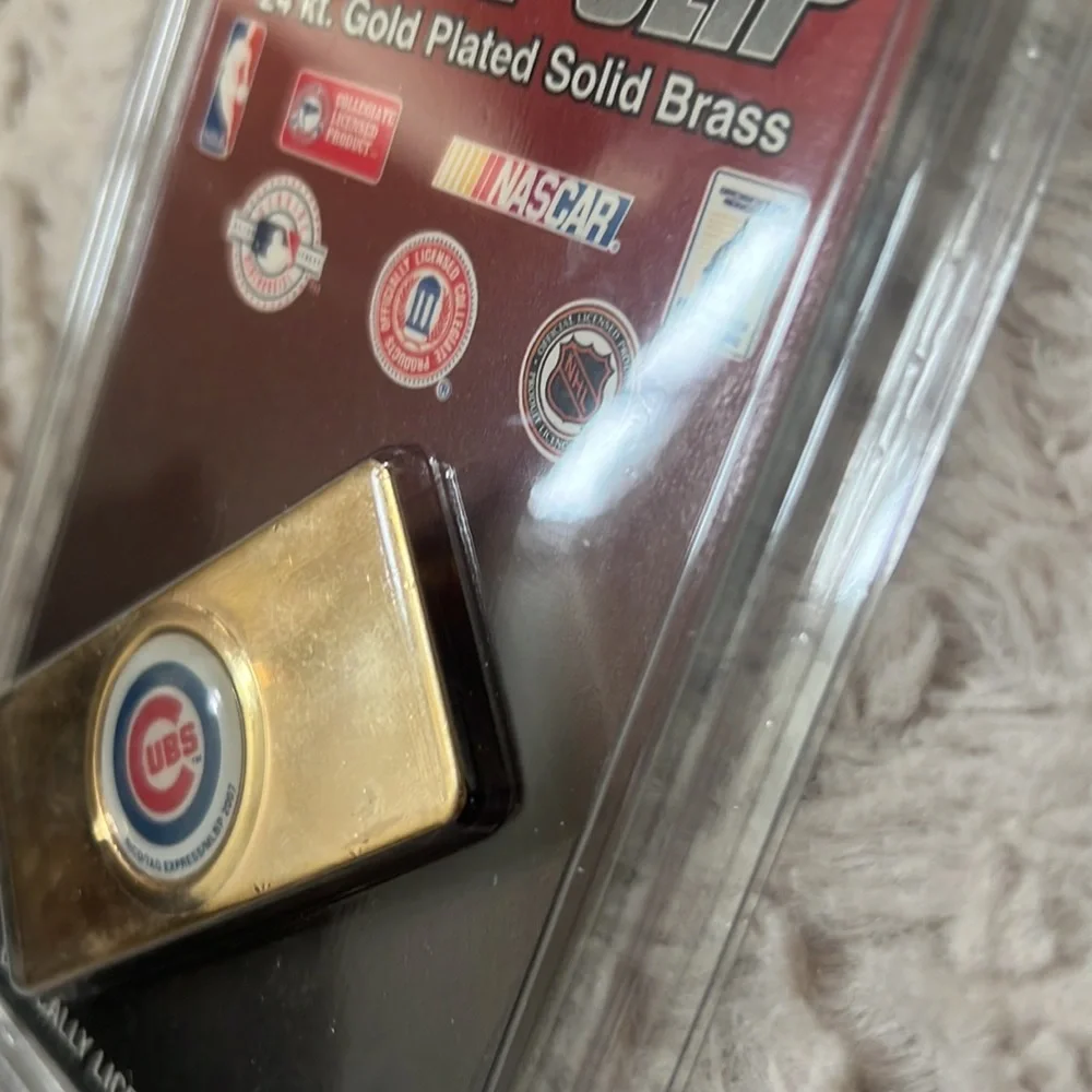Chicago Cubs Money Clip 24 kt. Gold Plated Solid Brass officially licensed prdct
